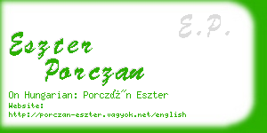 eszter porczan business card